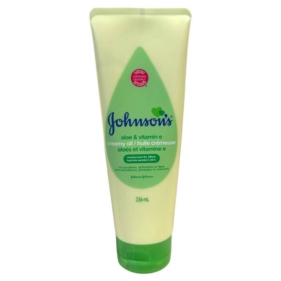 Johnson's Baby Oil Creamy Aloe & Vitamin E 8 fl oz new not sealed - Picture 1 of 2